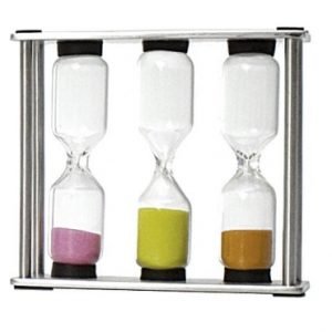 Uno-dos-cinco: reloj para té de acero inoxidable