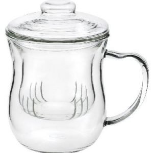 Julia: Taza infusora con filtro y tapa cristal 300 ml