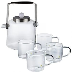 Oushu: Juego Tetera de cristal 900 ml con 4 tazas de 160 ml