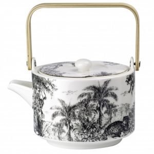 Ceylon: Tetera de porcelana 800 ml con borde color dorado en caja de regalo