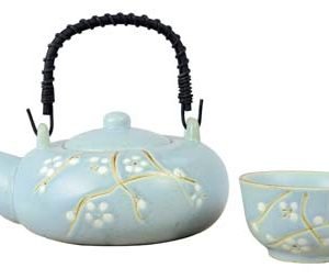 Floris: Juego tetera porcelana de 600 ml con colador y 4 tazas
