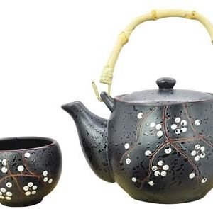 Lotus: Juego tetera porcelana de 700 ml con colador y 4 tazas