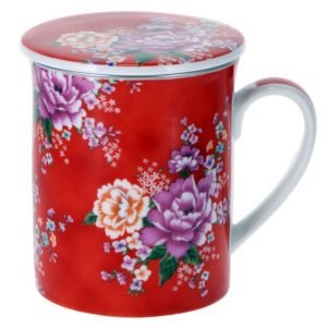 Grace: Taza con tapa de porcelana de 370 ml