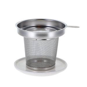 Colador de acero inoxidable con tapa de porcelana para 40168