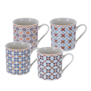 Taza de porcelana Inga 330 ml 4 motivos 4UDS