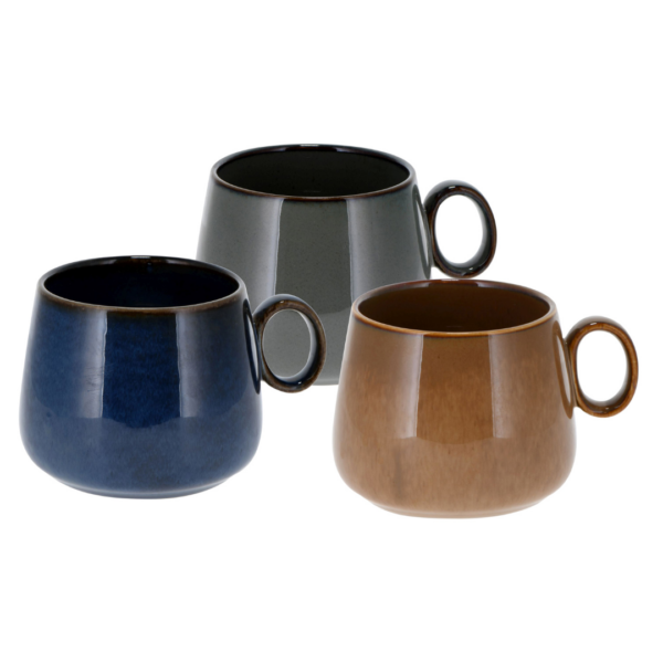 Taza Emelie 250 ml Gres tricolor 4UDS