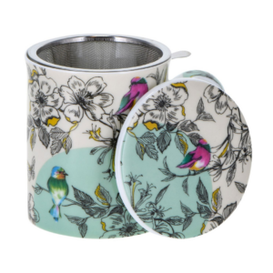 Taza de porcelana con tapa Birdy 320 ml 2UDS