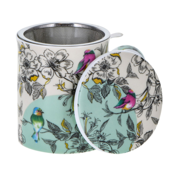 Taza de porcelana con tapa Birdy 320 ml 2UDS