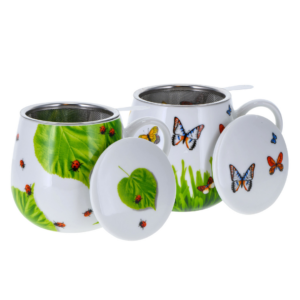 Taza de porcelana con tapa Max & Sophie 350 ml 2UDS