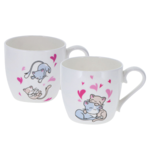Taza de porcelana Gatos encantadores 400 ml 2UDS