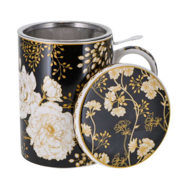 Taza de porc Art Deko & Flowers 350 ml con tapa y filtro