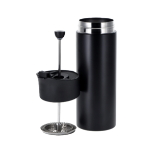 Botella de acero inoxidable, de doble pared, 500 ml, con revestimiento negro