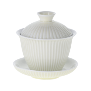 Gaiwan de porcelana de 130 ml, acanalado longitudinalmente