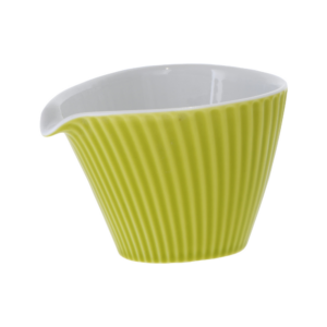 Jarra de porcelana de 175 ml, estriada longitudinalmente verde