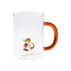 Taza de cristal Dog 420 ml con figurita
