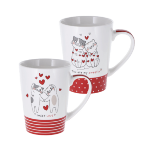 Taza de porcelana 500 ml, 2 motivos surtidos