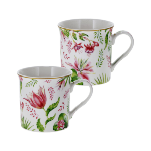 Taza de porcelana Botanic Chic 300 ml, juego de 2 piezas