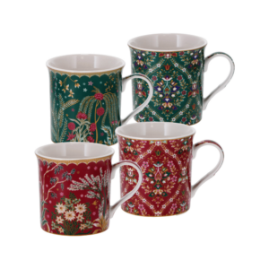 Taza de porcelana Eclectic Chic 300 ml, juego de 4 piezas