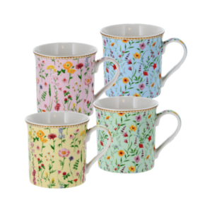 Taza de porcelana Meadow Flowers 300 ml, juego de 4 piezas