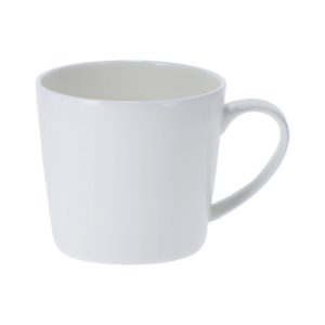 Pack de dos tazas de porcelana brillante Clara color blanca, 400 ml