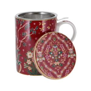 Taza de porcelana con tapa Eclectic Chic 350 ml