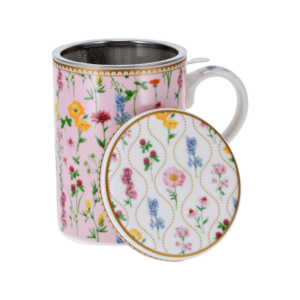 Taza de porcelana con tapa Meadow Flowers 350 ml