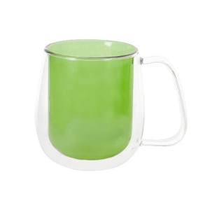 Taza de té Berry 400 ml verde, doble pared (dos unidades)