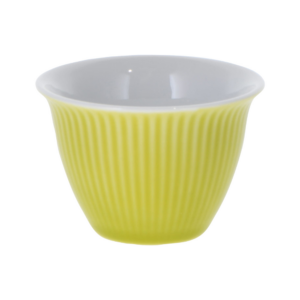Taza de té de porcelana de 40 ml, estriada longitudinalmente verde