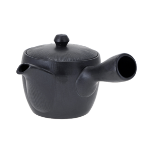 Tetera con asa lateral Iwaki 380 ml negra estriada fina