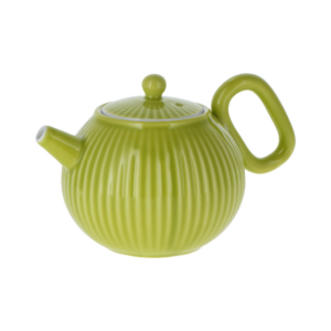 Tetera de porcelana 175 ml, estriada longitudinalmente verde