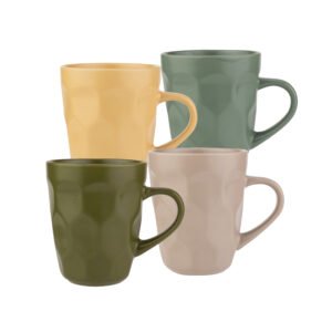 BALANCE – Taza de cerámica con motivo de panal 300 ml (4 colores surtidos)