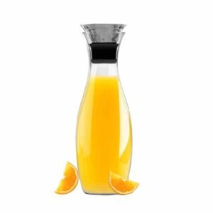 AMO – Jarra de cristal 1,3 L con boquilla antigoteo de acero inoxidable