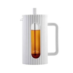 LIVIO WHITE – Cafetera y tetera “French Press” 1 L (vidrio borosilicato, acero inoxidable, PP)