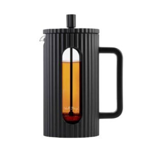 LIVIO BLACK – Cafetera y tetera “French Press” 1 L (vidrio borosilicato, acero inoxidable, PP)