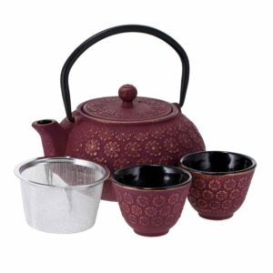 SHANGHAI – Juego de té “Vintage-look” (tetera de hierro 600 ml + 2 tazas 50 ml)